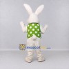 Custom White and Green Rabbit in Polka Dot Vest Mascot Costume Adult Full Body Suit for Easter Events Custom White and Green Rabbit in Polka Dot Vest Mascot Costume Adult Full Body Suit for Easter Events