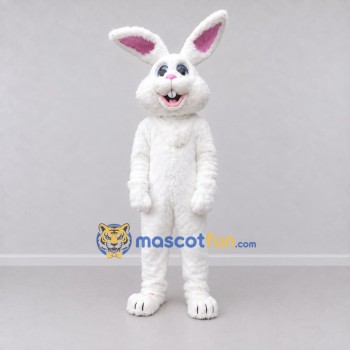 Custom White Rabbit Mascot Costume Adult Full Body Suit for Easter Events Custom White Rabbit Mascot Costume Adult Full Body Suit for Easter Events