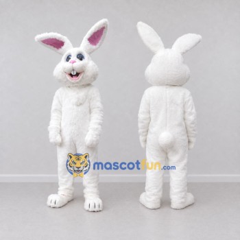 Custom White Rabbit Mascot Costume Adult Full Body Suit for Easter Events