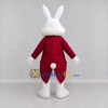 Custom White Red and Gold Rabbit in Tailcoat Mascot Costume Adult Full Body Suit for Easter Events Custom White Red and Gold Rabbit in Tailcoat Mascot Costume Adult Full Body Suit for Easter Events