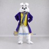 Custom White Purple and Yellow Rabbit in Tailcoat Mascot Costume Adult Full Body Suit for Easter Events Custom White Purple and Yellow Rabbit in Tailcoat Mascot Costume Adult Full Body Suit for Easter Events