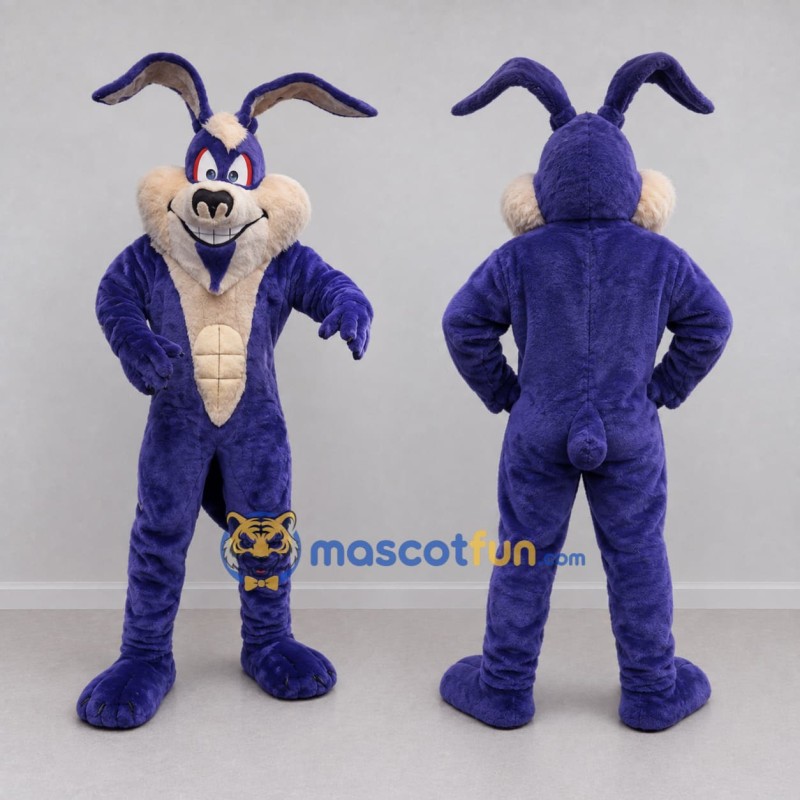 Custom Purple and Tan Rabbit Mascot Costume Adult Full Body Suit for Costume Parties Custom Purple and Tan Rabbit Mascot Costume Adult Full Body Suit for Costume Parties