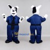 Custom Black White and Blue Police Dog Mascot Costume Adult Full Body Suit for Community Events Custom Black White and Blue Police Dog Mascot Costume Adult Full Body Suit for Community Events