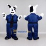 Custom Black White and Blue Police Dog Mascot Costume Adult Full Body Suit for Community Events