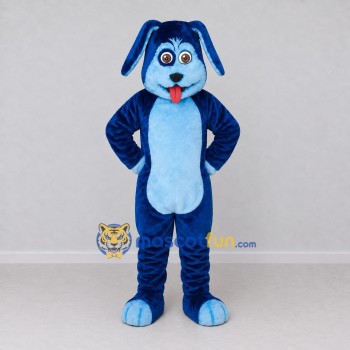 Custom Blue and Light Blue Dog Mascot Costume Adult Full Body Suit for Children's Events