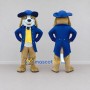 Custom Tan Blue and Yellow Dog in Tailcoat Mascot Costume Adult Full Body Suit for Costume Parties