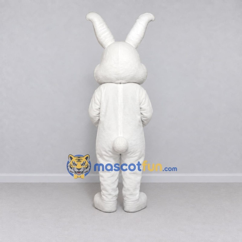 Custom White and Peach Rabbit Mascot Costume Adult Full Body Suit for Easter Events Custom White and Peach Rabbit Mascot Costume Adult Full Body Suit for Easter Events
