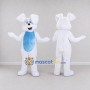 Custom White and Light Blue Rabbit Mascot Costume Adult Full Body Suit for Easter Events