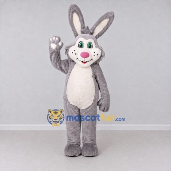 Custom Gray and White Rabbit Mascot Costume Adult Full Body Suit for Easter Events Custom Gray and White Rabbit Mascot Costume Adult Full Body Suit for Easter Events