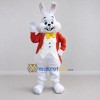 Custom White Red and Yellow Rabbit in Tailcoat Mascot Costume Adult Full Body Suit for Easter Events Custom White Red and Yellow Rabbit in Tailcoat Mascot Costume Adult Full Body Suit for Easter Events