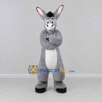 Custom Gray and White Donkey Mascot Costume Adult Full Body Suit for Farm Events