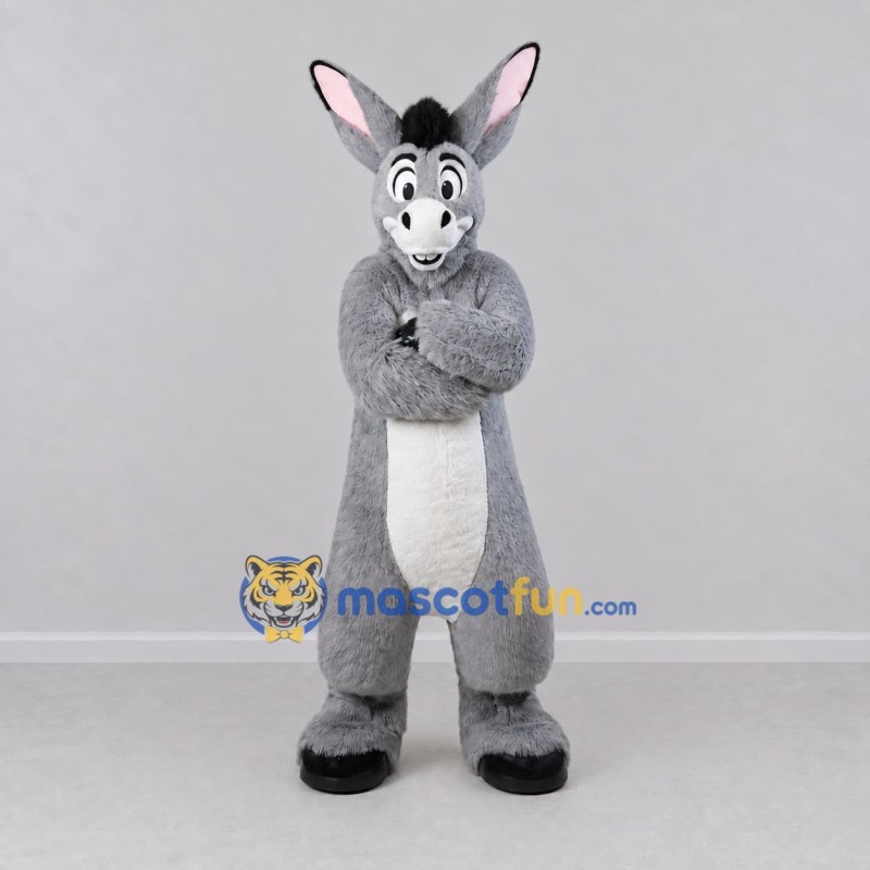 Custom Gray and White Donkey Mascot Costume Adult Full Body Suit for Farm Events Custom Gray and White Donkey Mascot Costume Adult Full Body Suit for Farm Events
