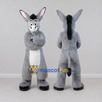 Custom Gray and White Donkey Mascot Costume Adult Full Body Suit for Farm Events