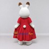Custom White and Red Rabbit in Polka Dot Dress Mascot Costume Adult Full Body Suit for Easter Events Custom White and Red Rabbit in Polka Dot Dress Mascot Costume Adult Full Body Suit for Easter Events
