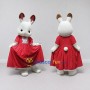 Custom White and Red Rabbit in Polka Dot Dress Mascot Costume Adult Full Body Suit for Easter Events
