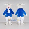 Custom White and Blue Rabbit in Jacket Mascot Costume Adult Full Body Suit for Easter Events
