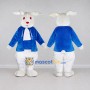 Custom White and Blue Rabbit in Jacket Mascot Costume Adult Full Body Suit for Easter Events