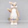 Custom Tan and White Rabbit Mascot Costume Adult Full Body Suit for Easter Events Custom Tan and White Rabbit Mascot Costume Adult Full Body Suit for Easter Events