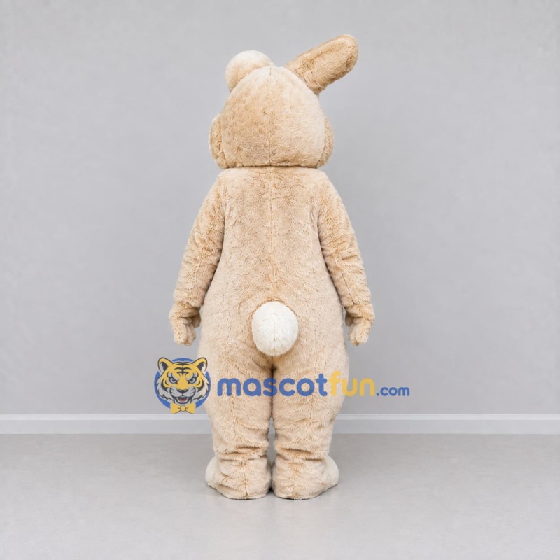 Custom Tan and White Rabbit Mascot Costume Adult Full Body Suit for Easter Events Custom Tan and White Rabbit Mascot Costume Adult Full Body Suit for Easter Events