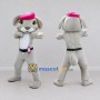 Custom Gray and Pink Dog in Beret Mascot Costume Adult Full Body Suit for Community Events
