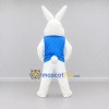 Custom White and Blue Rabbit in Sportswear Mascot Costume Adult Full Body Suit for Sports Events