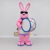 Custom Pink Rabbit Drummer Mascot Costume Adult Full Body Suit for Parades Custom Pink Rabbit Drummer Mascot Costume Adult Full Body Suit for Parades