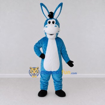 Custom Blue and White Donkey Mascot Costume Adult Full Body Suit for Farm Events Custom Blue and White Donkey Mascot Costume Adult Full Body Suit for Farm Events