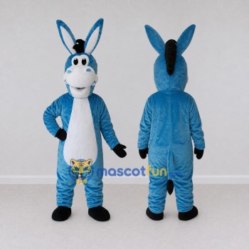 Custom Blue and White Donkey Mascot Costume Adult Full Body Suit for Farm Events
