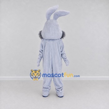 Custom Light Gray Rabbit Mascot Costume Adult Full Body Suit for Easter Events Custom Light Gray Rabbit Mascot Costume Adult Full Body Suit for Easter Events