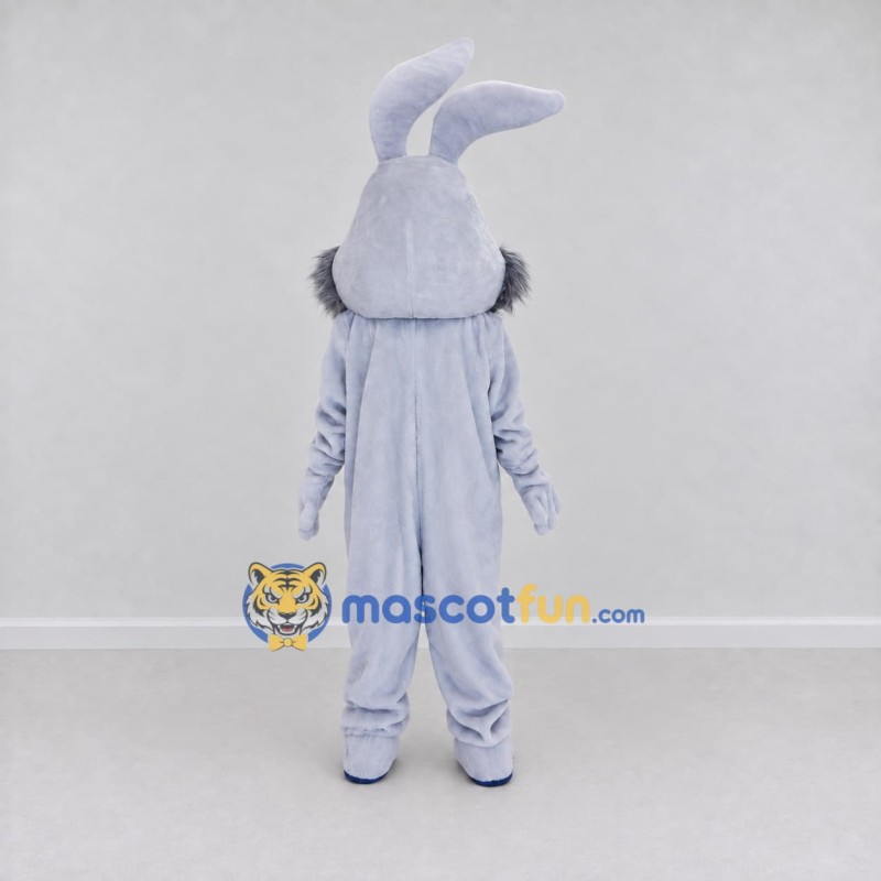 Custom Light Gray Rabbit Mascot Costume Adult Full Body Suit for Easter Events Custom Light Gray Rabbit Mascot Costume Adult Full Body Suit for Easter Events