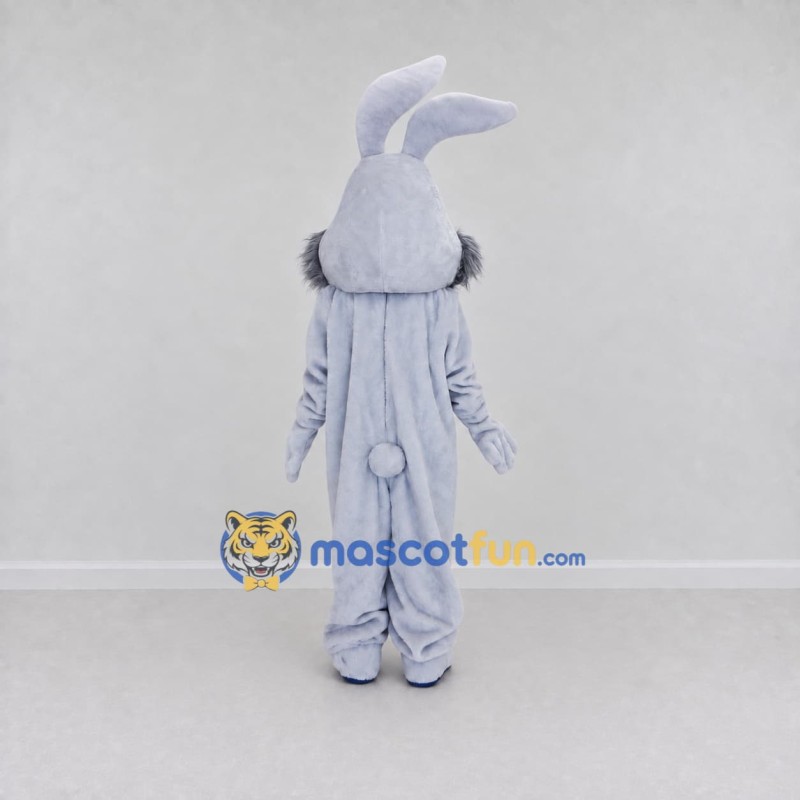 Custom Light Gray Rabbit Mascot Costume Adult Full Body Suit for Easter Events Custom Light Gray Rabbit Mascot Costume Adult Full Body Suit for Easter Events