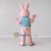 Custom Pink and Blue Rabbit in Vest Mascot Costume Adult Full Body Suit for Easter Events Custom Pink and Blue Rabbit in Vest Mascot Costume Adult Full Body Suit for Easter Events