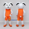 Custom White and Orange Rabbit in Sportswear Mascot Costume Adult Full Body Suit for Sports Events Custom White and Orange Rabbit in Sportswear Mascot Costume Adult Full Body Suit for Sports Events