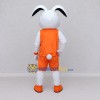 Custom White and Orange Rabbit in Sportswear Mascot Costume Adult Full Body Suit for Sports Events Custom White and Orange Rabbit in Sportswear Mascot Costume Adult Full Body Suit for Sports Events