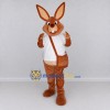Custom Brown and White Rabbit with Shoulder Bag Mascot Costume Adult Full Body Suit for Easter Events Custom Brown and White Rabbit with Shoulder Bag Mascot Costume Adult Full Body Suit for Easter Events