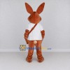 Custom Brown and White Rabbit with Shoulder Bag Mascot Costume Adult Full Body Suit for Easter Events Custom Brown and White Rabbit with Shoulder Bag Mascot Costume Adult Full Body Suit for Easter Events