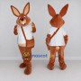 Custom Brown and White Rabbit with Shoulder Bag Mascot Costume Adult Full Body Suit for Easter Events