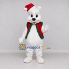 Custom White Red and Green Christmas Bear Mascot Costume Adult Full Body Suit for Christmas Events Custom White Red and Green Christmas Bear Mascot Costume Adult Full Body Suit for Christmas Events