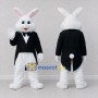 Custom White and Black Rabbit in Tailcoat Mascot Costume Adult Full Body Suit for Easter Events