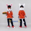 Custom White and Orange Cat in Hoodie Mascot Costume Adult Full Body Suit for Restaurant Promotions Custom White and Orange Cat in Hoodie Mascot Costume Adult Full Body Suit for Restaurant Promotions