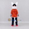 Custom White and Orange Cat in Hoodie Mascot Costume Adult Full Body Suit for Restaurant Promotions Custom White and Orange Cat in Hoodie Mascot Costume Adult Full Body Suit for Restaurant Promotions