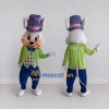 Custom Gray Green and Blue Mouse in Top Hat Mascot Costume Adult Full Body Suit for Stage Shows Custom Gray Green and Blue Mouse in Top Hat Mascot Costume Adult Full Body Suit for Stage Shows