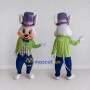 Custom Gray Green and Blue Mouse in Top Hat Mascot Costume Adult Full Body Suit for Stage Shows