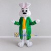 Custom White and Green Rabbit in Coat Mascot Costume Adult Full Body Suit for Easter Events Custom White and Green Rabbit in Coat Mascot Costume Adult Full Body Suit for Easter Events