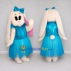 Custom Cream and Turquoise Lop-Eared Rabbit in Dress Mascot Costume Adult Full Body Suit for Easter Events Custom Cream and Turquoise Lop-Eared Rabbit in Dress Mascot Costume Adult Full Body Suit for Easter Events