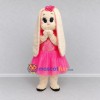 Custom Cream and Pink Lop-Eared Rabbit in Dress Mascot Costume Adult Full Body Suit for Easter Events