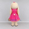 Custom Cream and Pink Lop-Eared Rabbit in Dress Mascot Costume Adult Full Body Suit for Easter Events
