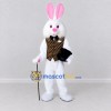 Custom White and Gold Rabbit Magician Mascot Costume Adult Full Body Suit for Stage Shows Custom White and Gold Rabbit Magician Mascot Costume Adult Full Body Suit for Stage Shows