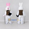 Custom White and Gold Rabbit Magician Mascot Costume Adult Full Body Suit for Stage Shows Custom White and Gold Rabbit Magician Mascot Costume Adult Full Body Suit for Stage Shows
