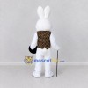 Custom White and Gold Rabbit Magician Mascot Costume Adult Full Body Suit for Stage Shows Custom White and Gold Rabbit Magician Mascot Costume Adult Full Body Suit for Stage Shows